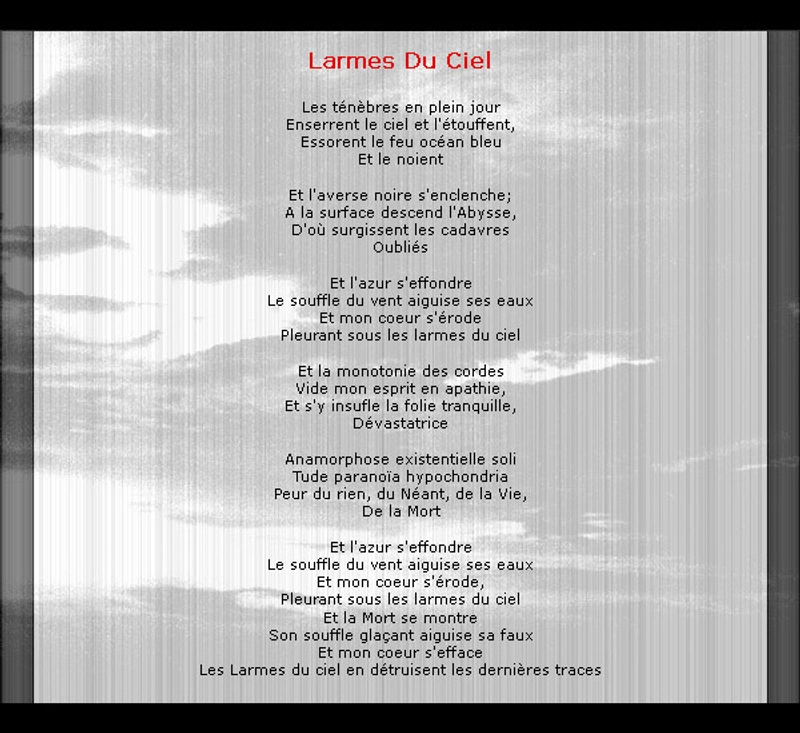 Pochette de l'opus Larmes Du Ciel